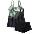 thumbnail image 2 of QUNYINEY Womens Swimsuits Tankini Floral Spaghetti Straps Bathing Suit Conservative Two Piece Swimsuit Sets, 2 of 3