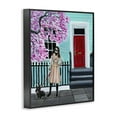 thumbnail image 3 of Stupell Industries Fashion Week Girl with Dog Architecture Painting Black Framed Art Print Wall Art, 24 x 30, 3 of 8