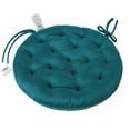 thumbnail image 1 of My Infinity Store 16" Plush Round Tufted Chair Pad/Cushions Tie-Backs (Teal,4 Piece), 1 of 3