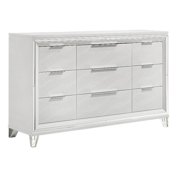 Marmore 9-drawer Dresser Cabinet White