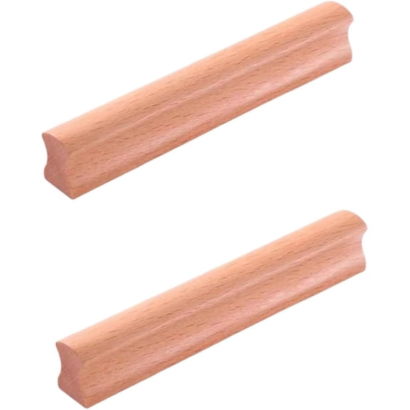 Gamvdout Cabinet Knobs 2Pcs Cabinet Door Wooden Handle Drawer Cabinet Solid Wood Log Color Wardrobe Long Handle 64Mm Black Walnut