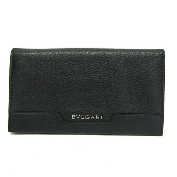 Pre-Owned Bvlgari URBAN 33402 Men's Leather Long Wallet (bi-fold) Black (Good)