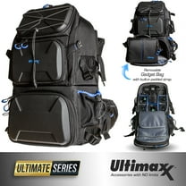 Professional Heavy Duty Deluxe Camera Backpack with Removable Gadget Bag & Waterproof Rain Cover