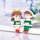 thumbnail image 4 of 2 figuras de pareja navideñas en miniatura, escultura decorativa, pequeño juguete artístico para Verde, 4 of 9