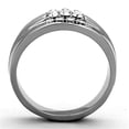 thumbnail image 3 of Luxe Jewelry Designs Men's Stainless Steel Wedding Ring with Crystal - Size 13 (Pack of 2), 3 of 4