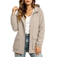 thumbnail image 2 of Jacket for Women Solid Color Loose Long-Sleeved Tops Casual Softshell Jacket with Button Pockets Jacket Women, 2 of 6