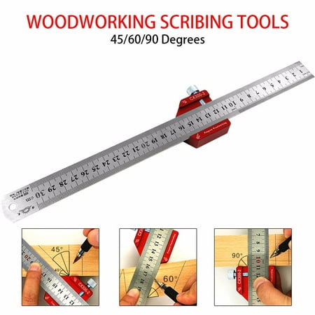 

T-type Measure Scale Woodworking Ruler Aluminum Hole Ruler Scribing 300mm Tool Tools & Home Improvement