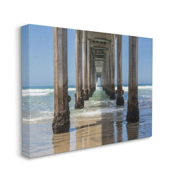Stupell Industries Ocean Water Beneath Pier Beach Coastline Photograph Designed by Barbara Markoff