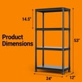 thumbnail image 3 of HOKEEPER 4-Tier Storage Shelves, 440LBS Heavy Duty Plastic Shelving Unit for Garage Kitchen Closet 11.81"D x 23.62"W x 52.56"H, Black, 3 of 8