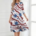 thumbnail image 5 of BOMYJESK Maxi Dresses for Women 250th Anniversary USA Flag Floral A-Line Dress 4th Of July Summer Dresses Vintage Independence Day Elegant Classy Party Apparel Light Blue 3XL, 5 of 7