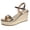 Gold, variant on Wedge Sandals for Women Ankle Strap Platform Heels Open Toe Glitter Leather Retro Pattern Solid Dress Shoes Silver Size 6