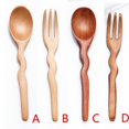 thumbnail image 4 of TINKER Wooden Long Handle Wavy Solid Wood Fork Dessert Restaurant Small Wooden Spoon Home Tableware Old Oil Paint Fork, 4 of 6