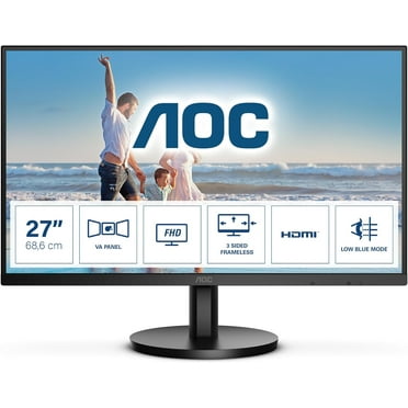 AOC 27" Frameless IPS Panel 1920x1080 VGA HDMI 60hz 9 ms LED Monitor ...