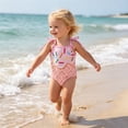 thumbnail image 2 of FINALGANG Baby Toddler Girls Ice Cream Sprinkle Print Tie Strap One Piece Swimsuit For Beach Vacations Pool Parties Summer Holiday Water Activities Lightweight Swimwear, 2 of 9