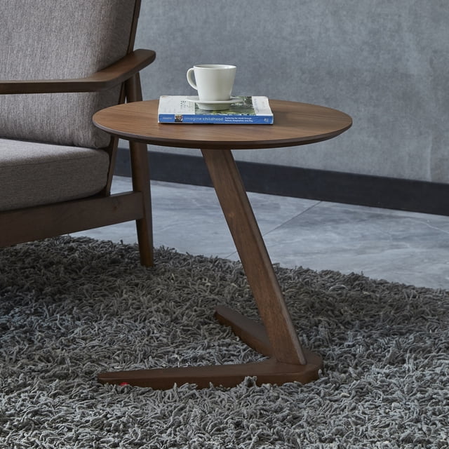 Table d'appoint Noble House en forme de Z, style simple, bois d'hévéa, noyer