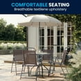 thumbnail image 4 of Flash Furniture Nantucket 6-Piece Patio Set with Glass Table, Umbrella, and 4 Folding Chairs, Brown, 4 of 19