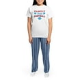 thumbnail image 4 of CafePress - Family Faith Football Women's Light Pajamas - Women's Short Sleeve Print T-Shirt and Pants Light Cotton Pajama Set, 4 of 7