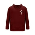 thumbnail image 4 of VBTAPA Tracksuit for Men 2 Piece Set Jesus Cross Graphic Hoodie and Sweatpants Sweatsuit Athletic Jogging Suits Casual Fall Winter Outfits Wine M, 4 of 6
