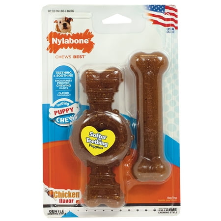 Nylabone Just for Puppies Bacon Flavored Double Action Bone Puppy Dog Teething Chew Toy