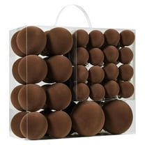 Darzheoy 46 Piece Velvet Flocked Christmas Balls, Assorted Colors Xmas Tree Ornaments Set, Plastic Hanging Balls for Holiday Decor, Bulk Pack for Home Party Decoration