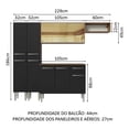 thumbnail image 3 of Cocina Integral 229cm Marrón/Negro Emilly Madesa 09, 3 of 5