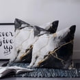 thumbnail image 2 of 18x18 Pillow Covers Set of 2, Marble Black Throw Pillow Covers Decorative Couch Cushion Case, Abstract Gold White Brick Stone Motif Microfiber Square Pillowcases for Bedroom Car Living Room, 2 of 7