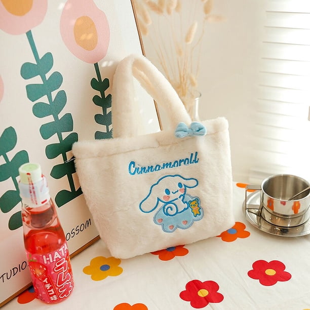 Bolsa de felpa Kawaii Sanrio My Melody, Cinnamoroll, oso de fresa JK, bolso de mano para estudiantes, regalo para niñas, novedad de 2023