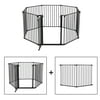 Jaxpety 8Pannel Baby Safety Gate Fireplace Fence Pet Hearth Gate, Black