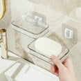 thumbnail image 3 of Wall Mounted Double Layer Soap Dish Holder Non Slip Drainable Bathroom Organizer Universal Size Tabletop Storage Shelf, 3 of 4
