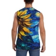 thumbnail image 4 of Balery Sunflower Starry Night Vibes Camisetas sin mangas para hombre, absorbe la humedad y protege contra el mal olor.-3X-Large, 4 of 7