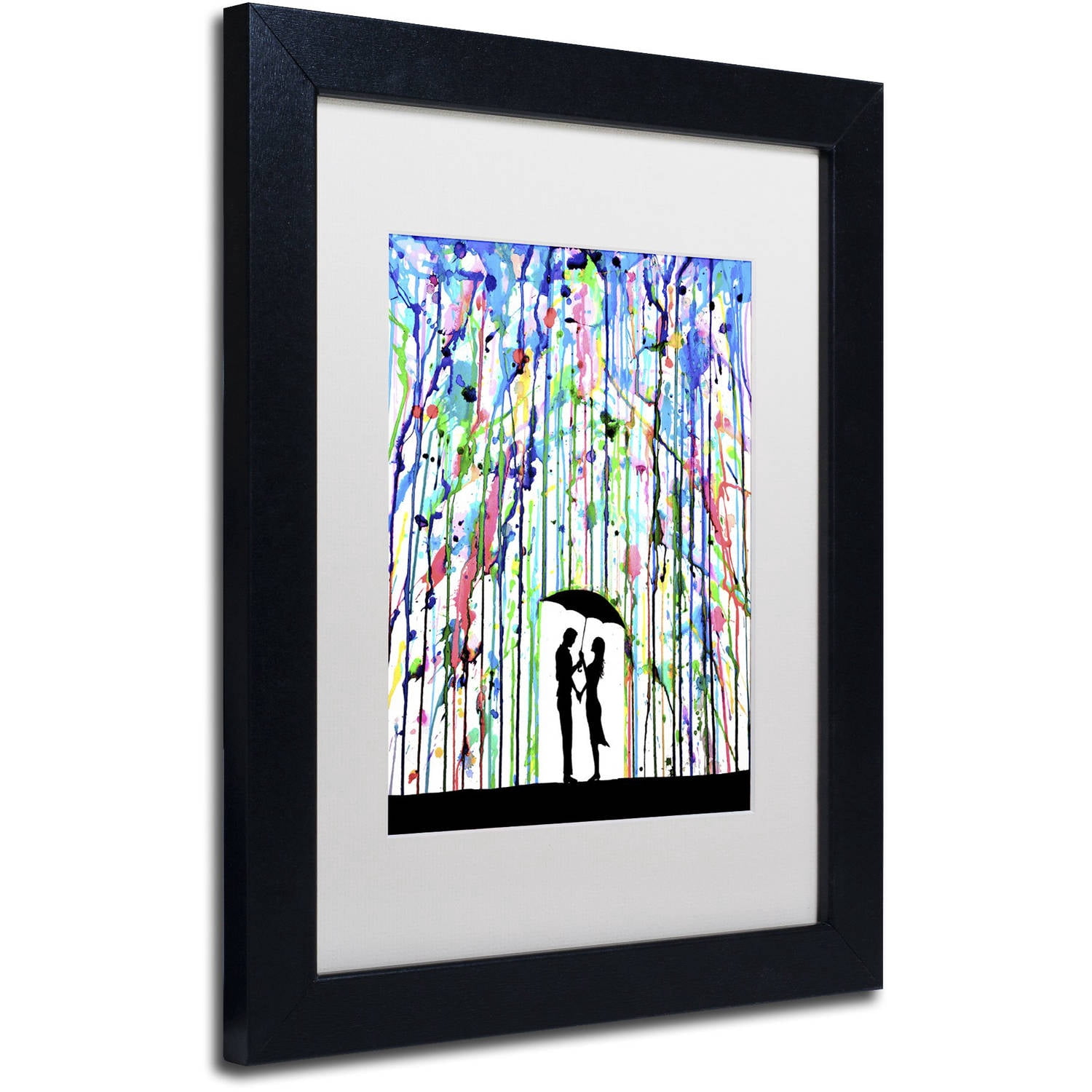 Trademark Fine Art 'Pour Deux' Canvas Art by Marc Allante, White Matte, Black Frame