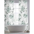 thumbnail image 5 of Teal Spring Floral Sheer Curtains 96 Inch Length 2 Panels Set, Pastoral Flowers Watercolor Voile Window Treatment Semi Sheer Long Curtains Drapes for Bedroom/Living Room/Kitchen 52"x96"x2, 5 of 7