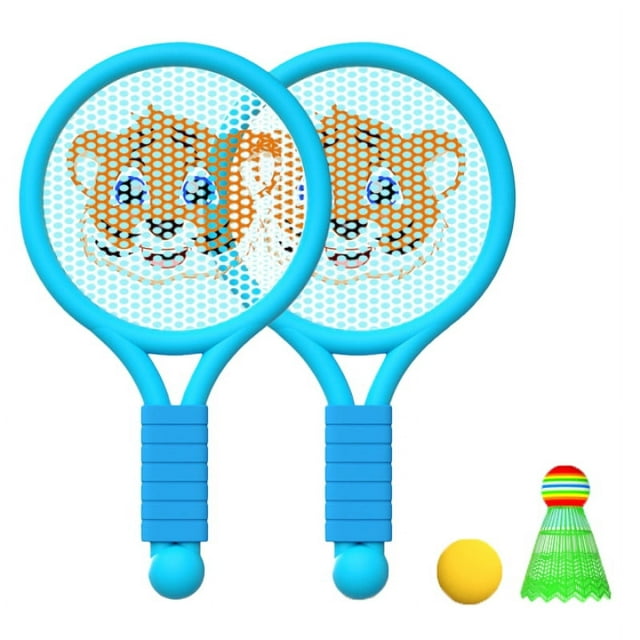 Raqueta de bádminton ligera y divertida para niños y niñas de 3 a 7 años. Juego para interiores y exteriores. Juego de bádminton para niños de Blue Tiger