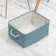 thumbnail image 7 of Collapsible Fabric Storage Basket Baby Toy Organizer with Handle for Home, Office, Nursery Hamper, Laundry Blue_S, 7 of 7