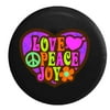 Love Peace Joy Heart Sign Heart Flower Spare Tire Cover for Jeep RV 30 Inch