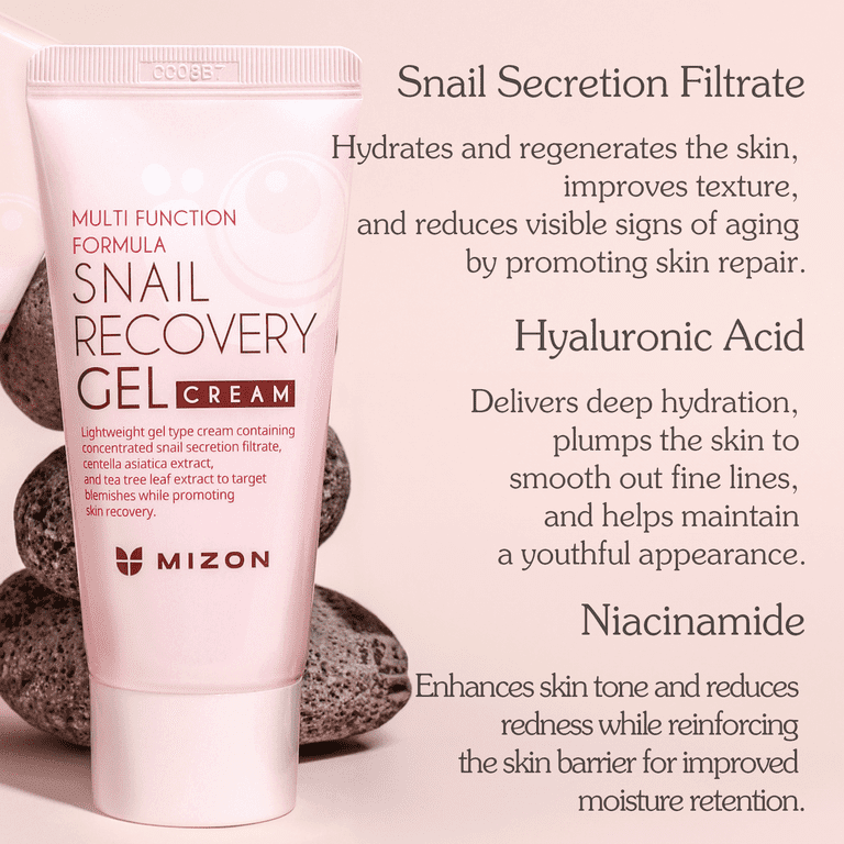 Snail Mucin Recovery Gel Cream, Moisturizer for Face Repair