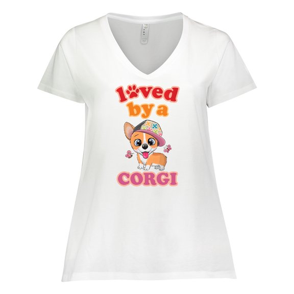 Inktastic Corgi Dog Lover Gift Women's Plus Size V-Neck T-Shirt