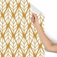 thumbnail image 3 of Rusty Geometrical Leaves Removable Wallpaper 10'L x 24''W, 3 of 5