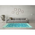 thumbnail image 3 of Ahgly Company Indoor Round Oriental Light Blue Traditional Area Rugs, 6' Round, 3 of 4