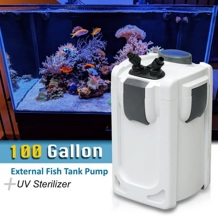 100GAL Aquarium 3-Stage Fish Tank Canister Filter HW-703B 370GPH   UV Sterilizer