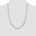 thumbnail image 4 of Diamond2Deal Mother's Day Gift 925 Sterling Silver 6.8mm Flat Curb Chain Necklace for Women 24", 4 of 6
