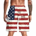 thumbnail image 2 of Men's Summer Casual Swim Trunks American Flag Beach Shorts, 2 of 4