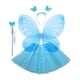 thumbnail image 4 of Disfraz de hada para niñas, disfraz de mariposa, falda tutú para personal, ala de mariposa, 4 piezas/juego para fiesta, carnaval, juego de simulación, Azul Fernando disfraz de hada, 4 of 8