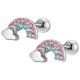 thumbnail image 5 of Rainbow Flower Heart Screw Back Earrings for Women - Hypoallergenic and Comfortable Cartilage Earrings with Dangling Design, 5 of 5