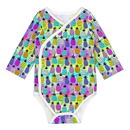 

Matuu Graffiti Pineapples for Baby Long-Sleeve Bodysuit Soft Cotton Comfortable and Breathable Perfect for Newborns and Infants