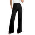 thumbnail image 2 of Women's Low Rise Flare Jeans, Baggy Wide Leg Stretch Denim Pants, Relaxed Bootcut Casual Jeans for Everyday Wear, Retro Style and Comfortable Outfits Black S, 2 of 6