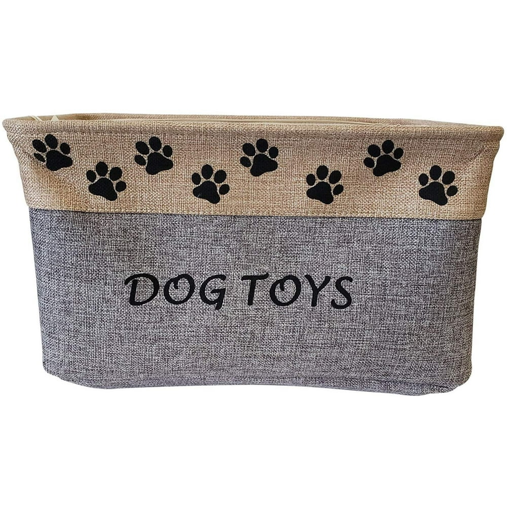 Pet Toy Storage Bin for Dogs and Puppies, 9” x 15.5” x 10”, Grey