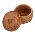 thumbnail image 3 of Baskets Rattan Wicker Decorative  Outdoor Organizingcovered Bread Storage Seagrass Woven Lids Picnic, 3 of 6