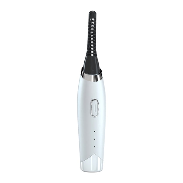 ABS Electric Eyelash Curler 3 engranajes Tipo de mano Duradero de 200mAh 2.9W Cubierta de silicona Pestañas Curling Brush Herramientas de maquillaje Blanco Inevent CE004159-01B