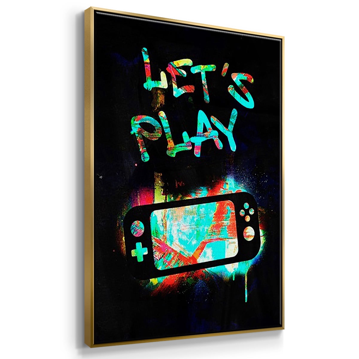 Gamer Tag I - Framed Premium Gallery Wrapped Canvas L Frame 3 Piece Set - Ready to Hang